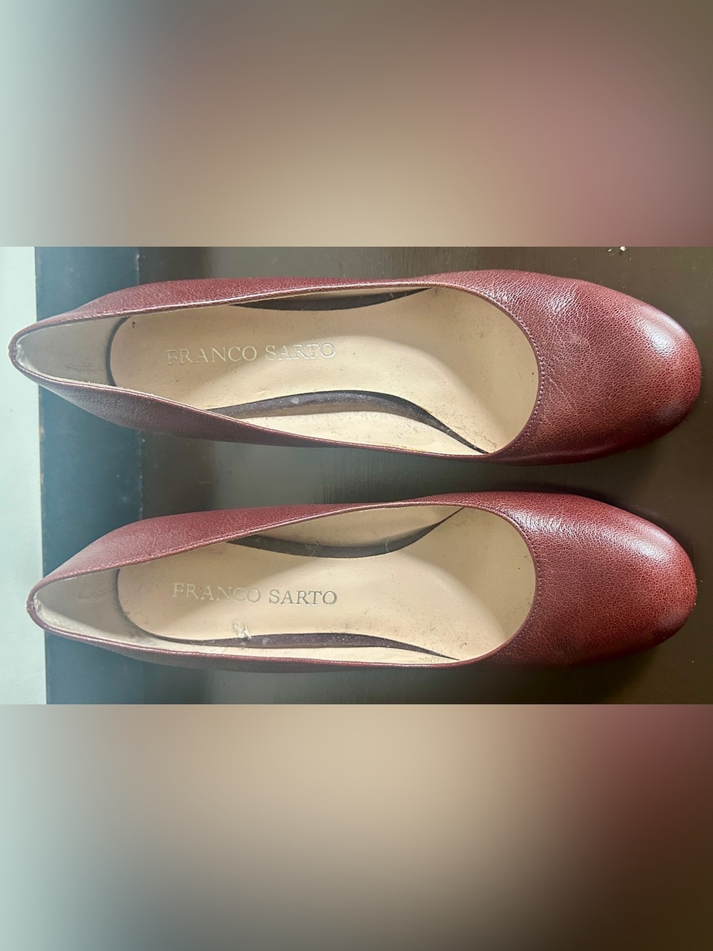 Franco Sarto Women's Wine Leather Ballet Flats